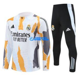 Felpa Da Allenamento Real Madrid 2024/2025 Kit Bianco/Arancia