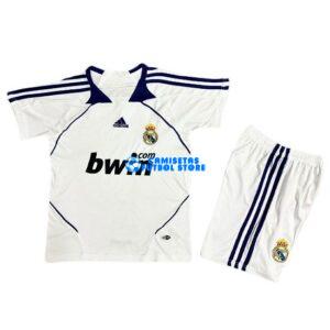 Maglia Real Madrid 1ª Calcio 2007/2008 Bambino Kit Retro