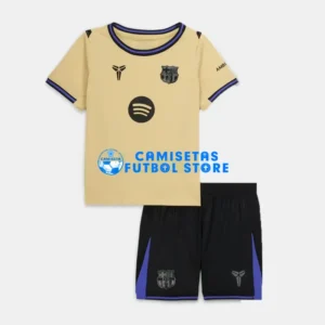 Maglia Barcellona 2ª Calcio 2025/2026 Oro Bambino Kit