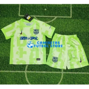 Maglia Barcellona x Travis Scott Limited Edition 3ª Calcio 2024/2025 Verde Bambino Kit