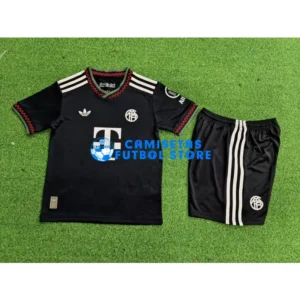 Maglia Bayern Múnich 3ª Calcio 2025/2026 Nero Bambino Kit (EDIZIONE GIOCATORE)