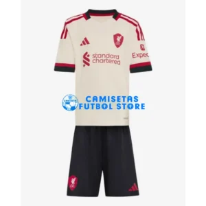 Maglia Liverpool 2ª Calcio 2025/2026 Bianco Bambino Kit