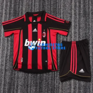 Maglia MALDINI 3 AC Milan 1ª Calcio Retro 2006/07 Bambino Kit Rosso/Nero