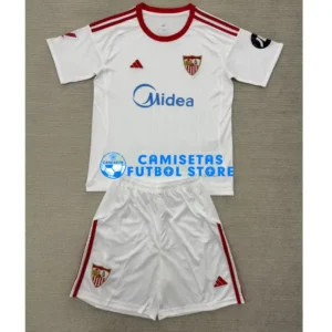 Maglia Sevilla FC 1ª Calcio 2025/2026 Bianco Bambino Kit