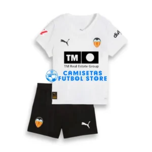 Maglia Valencia 1ª Calcio 2025/2026 Bianco Bambino Kit