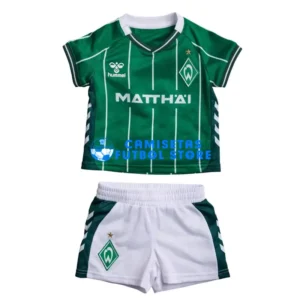 Maglia Werder Bremen 1ª Calcio 2025/2026 Verde/Bianco Bambino Kit