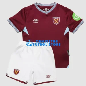 Maglia West Ham United 1ª Calcio 2025/2026 Rosso Oscuro Bambino Kit
