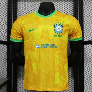 Maglia Brasile Giallo Jesús Calcio 2025/2026(EDIZIONE GIOCATORE)