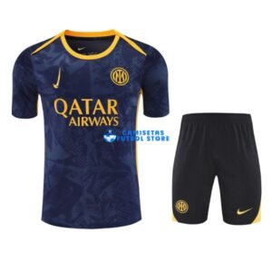 Maglia Inter de Milán Pre-Partita Calcio 2025/2026 Blu/Nero