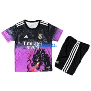 Maglia Real Madrid Calcio 2025/2026 Bambino Kit Nero/Púrpura