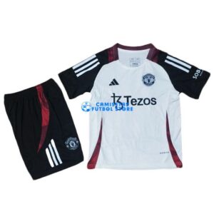 Maglia Manchester United Calcio 2024/2025 Bambino Kit Bianco
