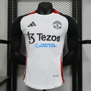 Maglia Manchester United Pre-Partita Calcio 2025/2026(EDIZIONE GIOCATORE)Bianco