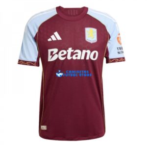 Maglia Aston Villa 1ª Calcio 2025/2026 Rosso Oscuro