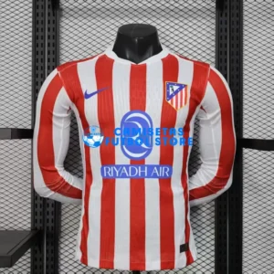 Maglia Atlético de Madrid 1ª Calcio 2025/2026 ML Rosso/Bianco (EDIZIONE GIOCATORE)