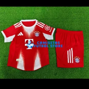 Maglia Bayern Múnich 1ª Calcio 2025/2026 Rosso Bambino Kit (EDIZIONE GIOCATORE)