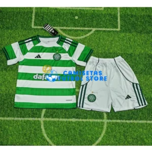 Maglia Celtic 1ª Calcio 2025/2026 Verde/Bianco Bambino Kit