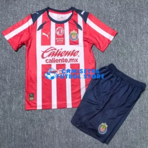 Maglia Chivas 1ª Calcio 2025/2026 Rosso/Bianco Bambino Kit
