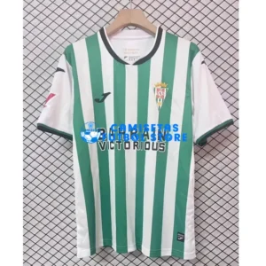 Maglia Córdoba CF 1ª Calcio 2025/2026 Verde/Bianco con Parche La Liga