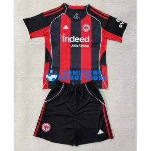 Maglia Eintracht Fráncfort 1ª Calcio 2025/2026 Rosso/Nero Bambino Kit