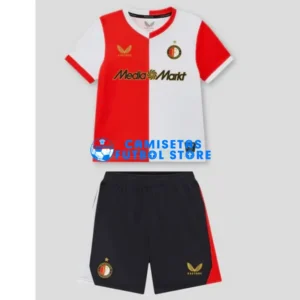 Maglia Feyenoord 1ª Calcio 2025/2026 Rosso/Bianco Bambino Kit