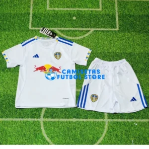 Maglia Leeds United 1ª Calcio 2025/2026 Bianco Bambino Kit