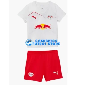 Maglia Leipzig 1ª Calcio 2025/2026 Bianco/Rosso Bambino Kit