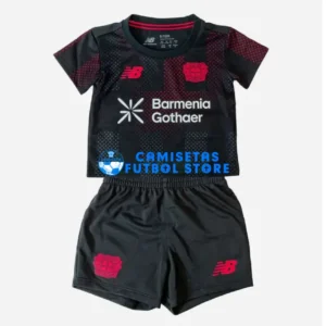 Maglia Leverkusen 1ª Calcio 2025/2026 Nero Bambino Kit