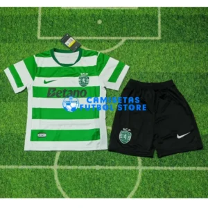 Maglia Lisboa 1ª Calcio 2025/2026 Verde/Bianco Bambino Kit