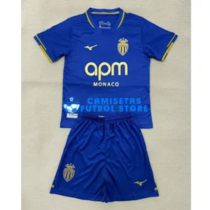 Maglia Monaco 2ª Calcio 2025/2026 Blu/Dorado Bambino Kit
