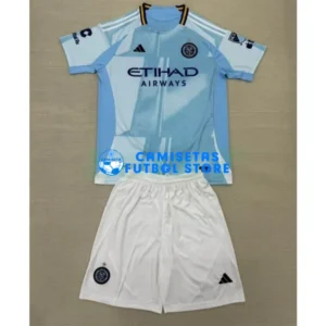 Maglia New York City 1ª Calcio 2025/2026 Blu Bambino Kit