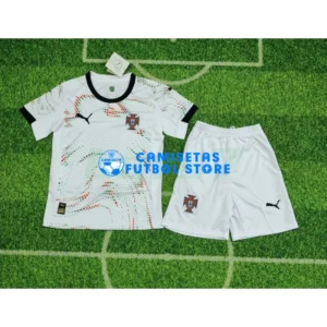 Maglia Portogallo 2ª Calcio 2025 Bambino Kit Bianco