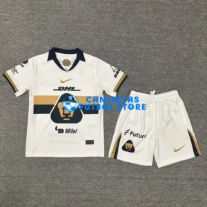 Maglia Pumas UNAM 1ª Calcio 2025/2026 Bianco Bambino Kit