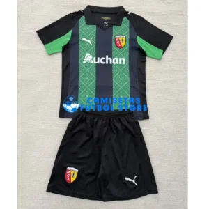 Maglia RC Lens 2ª Calcio 2025/2026 Verde/Nero Bambino Kit