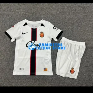 Maglia RCD Mallorca 2ª Calcio 2025/2026 Bianco Bambino Kit con Parche La Liga