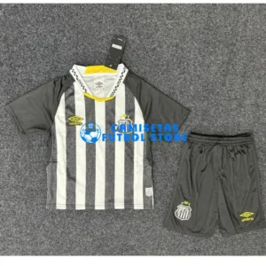 Maglia Santos FC 2ª Calcio 2025/2026 Nero/Bianco Bambino Kit