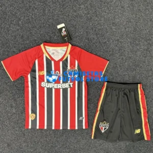Maglia São Paulo 2ª Calcio 2025/2026 Nero/Rosso Bambino Kit