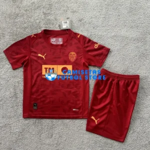 Maglia Valencia 2ª Calcio 2025/2026 Rosso Bambino Kit