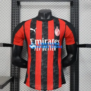 Maglia AC Milan 1ªCalcio 2025/2026 Rosso/Nero(EDIZIONE GIOCATORE)