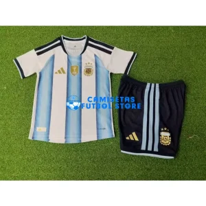 Maglia Argentina 1ªCalcio Mundial 2026 Blu/Bianco Bambino Kit(EDIZIONE GIOCATORE)