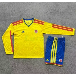 Maglia Colombia 1ªCalcio Mundial 2026 ML Giallo Bambino Kit